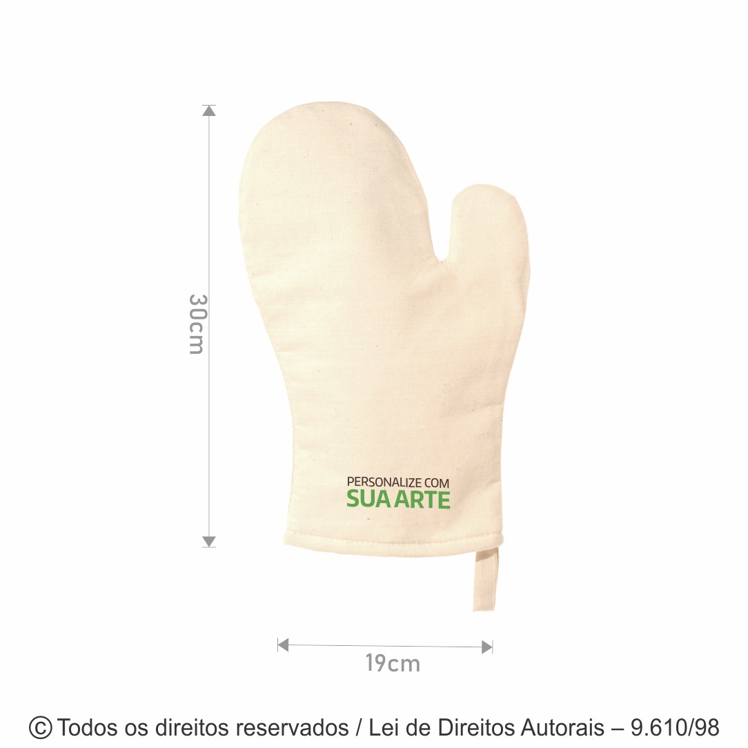 900 LUVA DE COZINHA ALGODAO 160G 19X30CM NATURAL