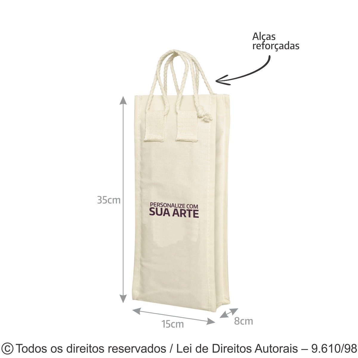 412L PORTA VINHO DE LONA 240G 15X35X8CM NATURAL