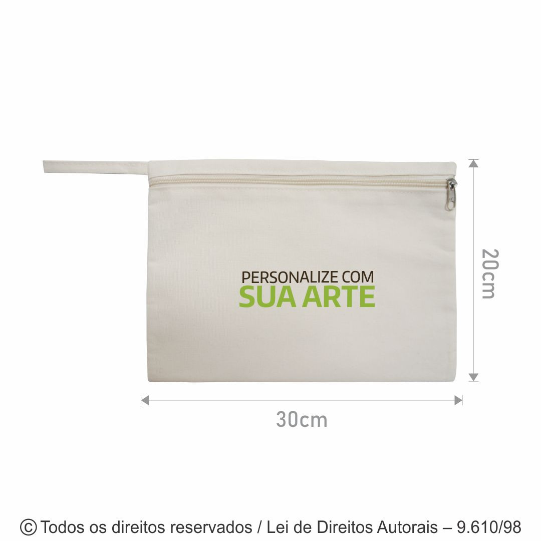 54L PASTA  C/ ZIPER DE LONA 240G 30X20CM NATURAL