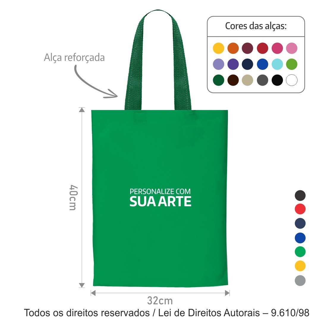 20T2 SACOLA DE TNT 60G 32X40CM VERDE BANDEIRA
