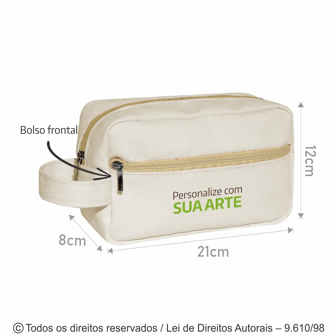N92LP NECESSAIRE DE LONA 410G 21X12X8CM NATURAL COM CREME