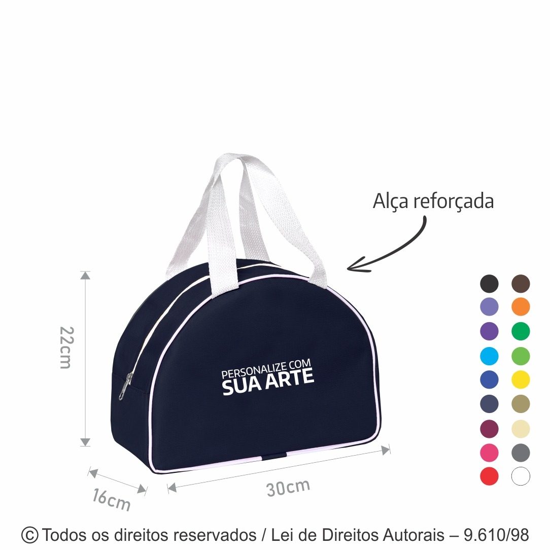 96N BOLSA PRATIC NYLON 600G 30X22X16CM AZUL MARINHO COM BRANCO