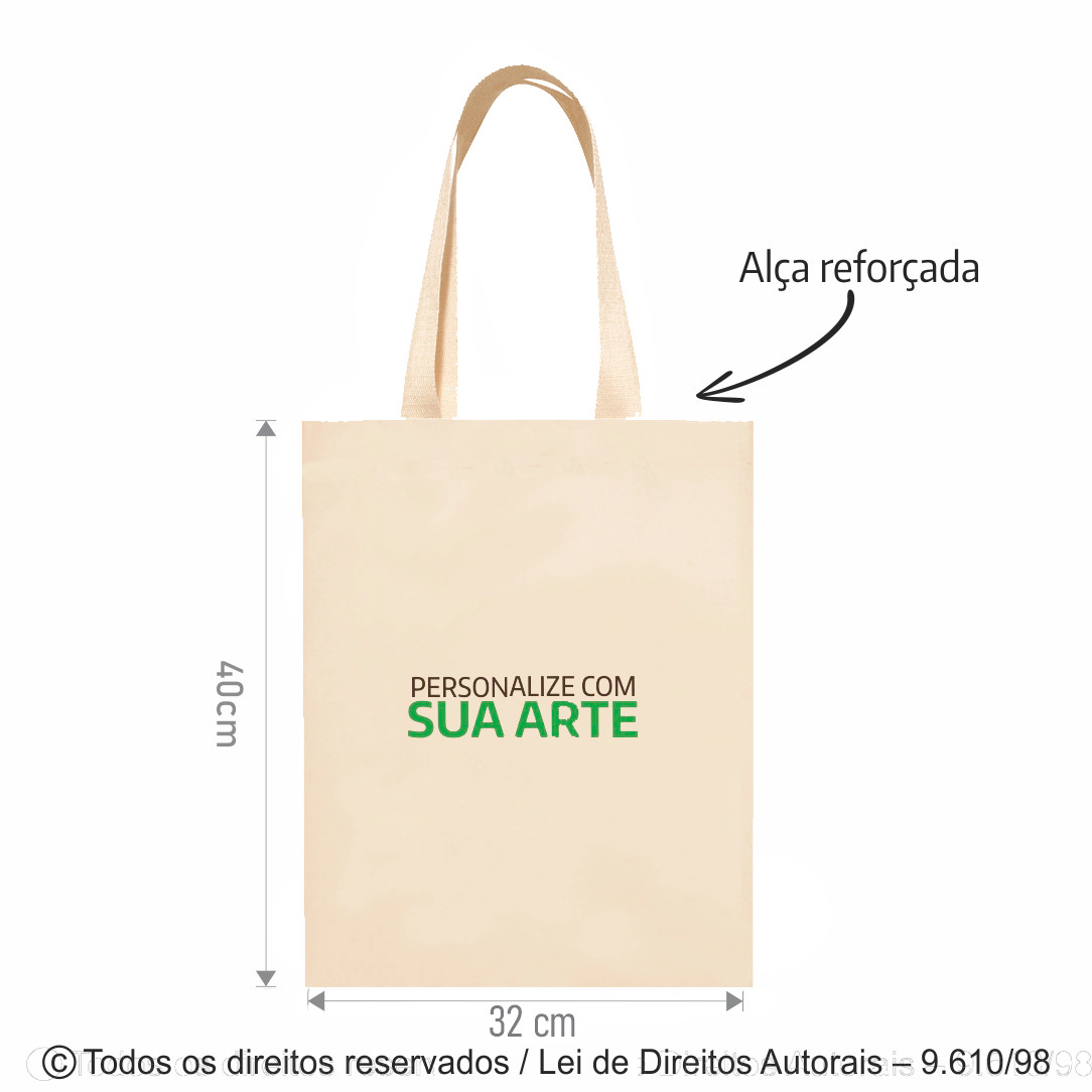 SM565 SACOLA DE LONA 235G 32X40CM NATURAL