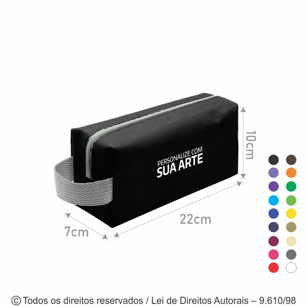 N6 NECESSAIRE DE NYLON 600G 22X10X7CM PRETO COM CINZA CLARO
