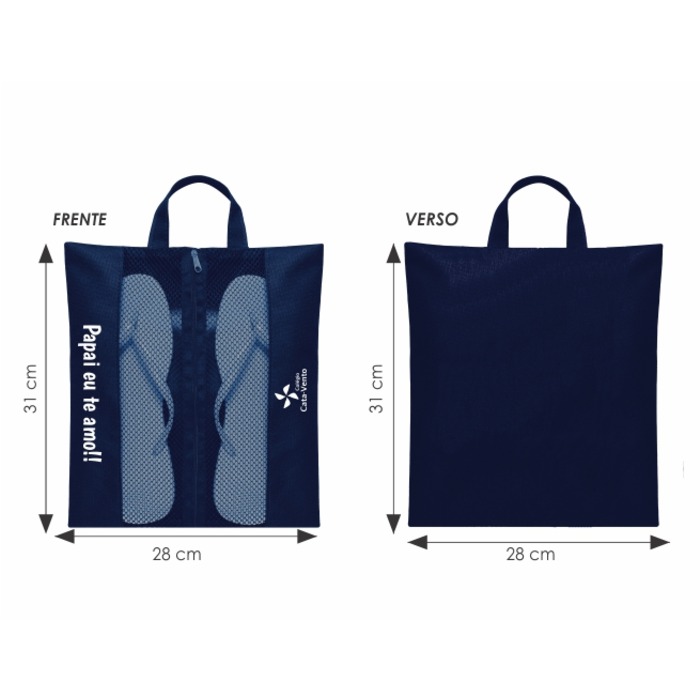 N34M PORTA CHINELOS DE NYLON 600G 30X32CM AZUL MARINHO