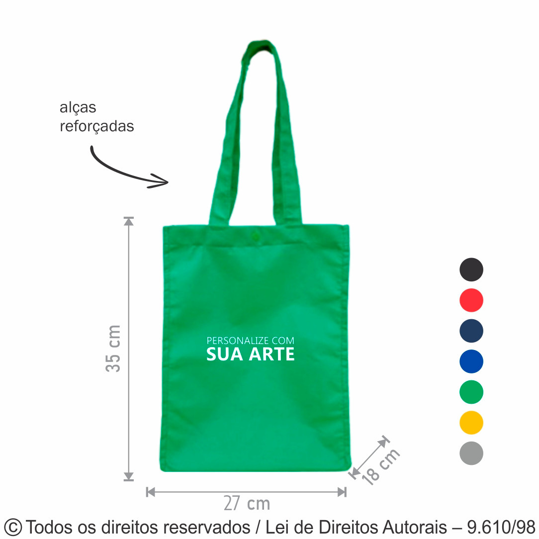 323N SACOLA DE NYLON 600G 27X35X18CM VERDE BANDEIRA