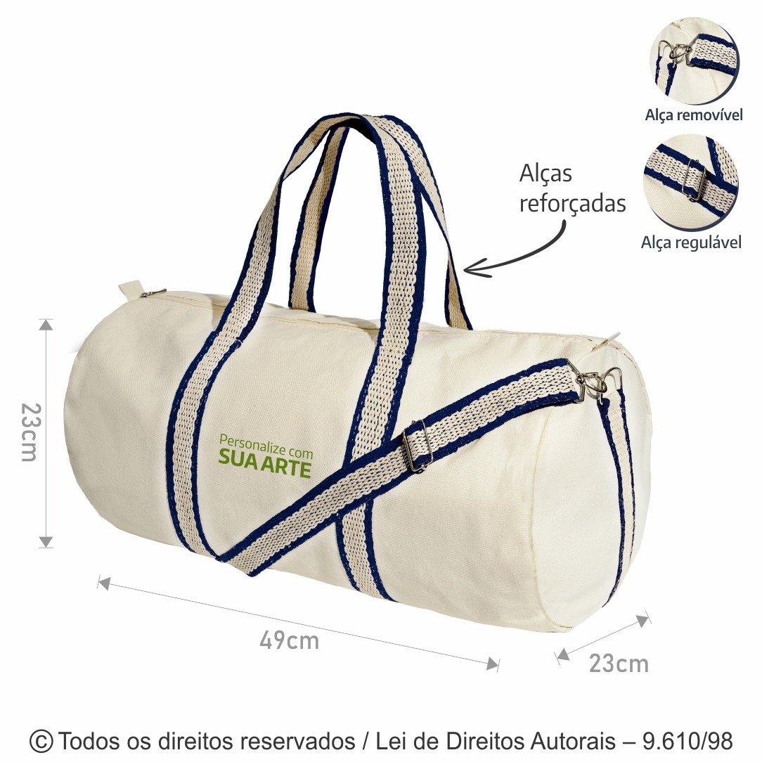 250LFC BOLSA DE LONA 240G 49X23X23CM NATURALCOM AZUL MARINHO