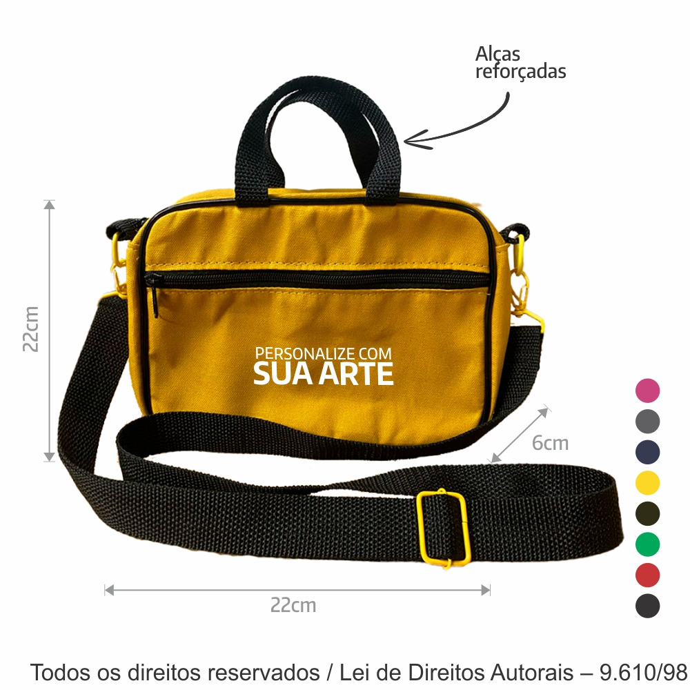 301LC MINI BAG DE LONA 240G COLORIDA 22X16 X6CM KAKI CO PRETO