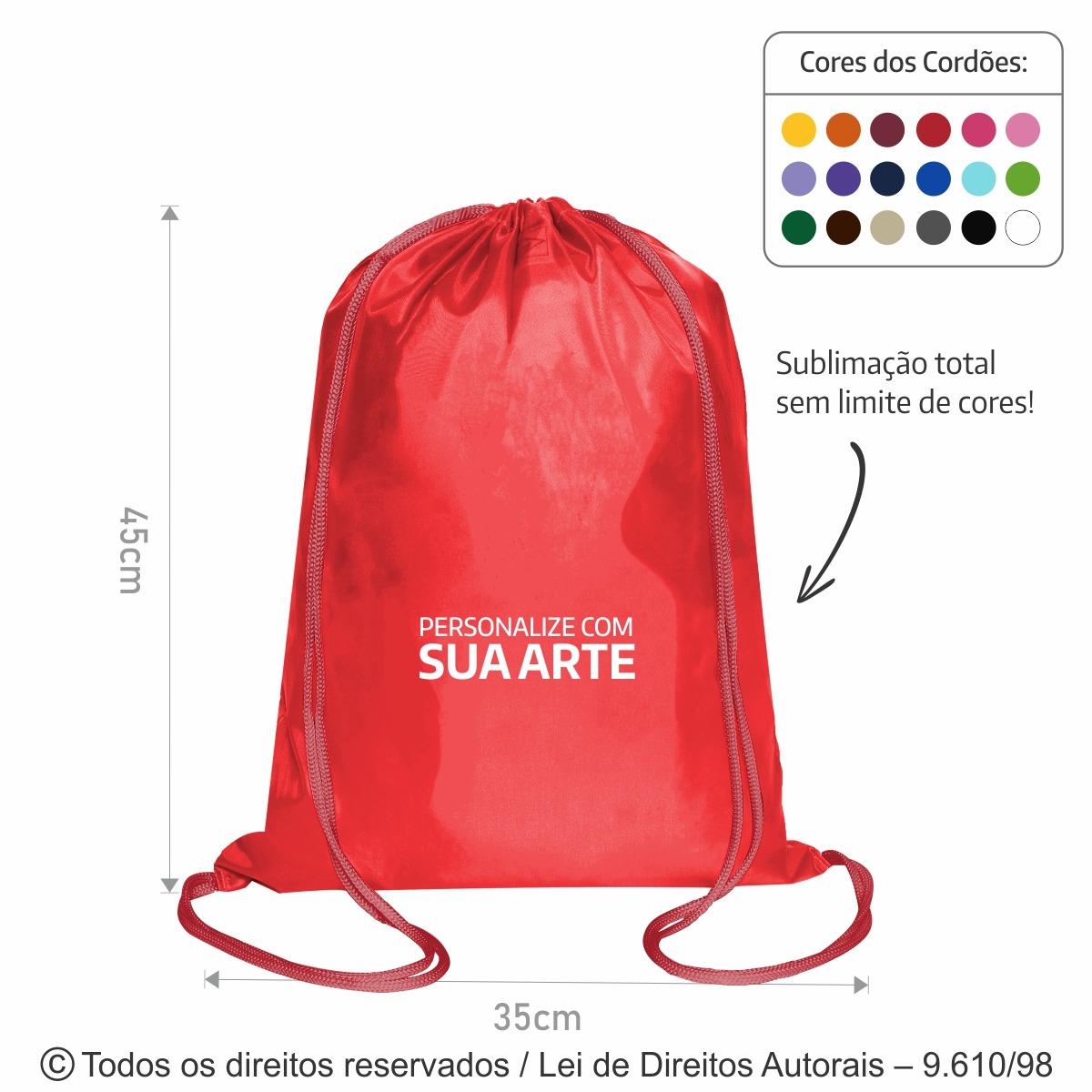 M33M MOCHILA DE MICRO FIBRA 35X45CM VERMELHO