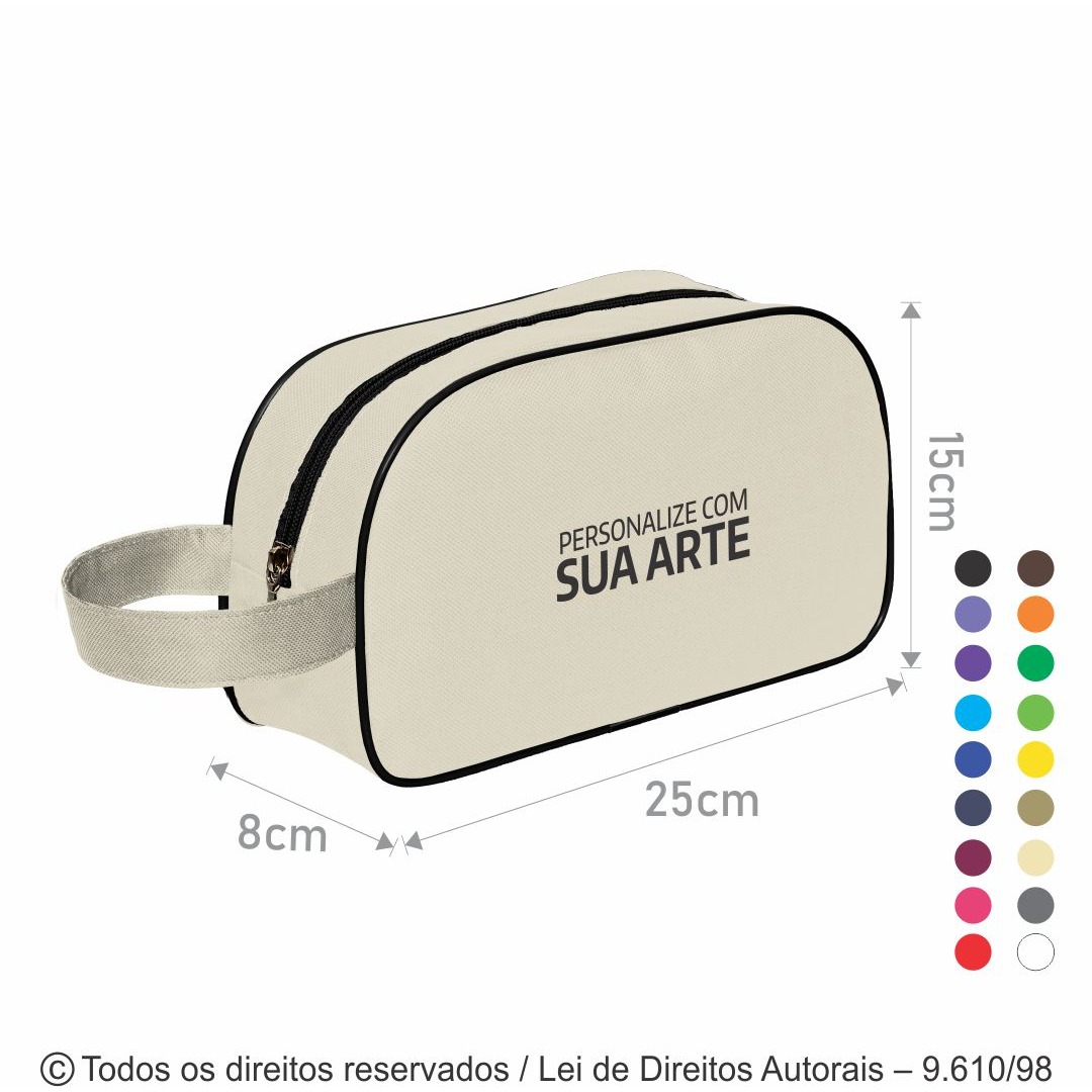 N17N NECESSAIRE DE NYLON 600G 25X15X8CM CREME COM PRETO