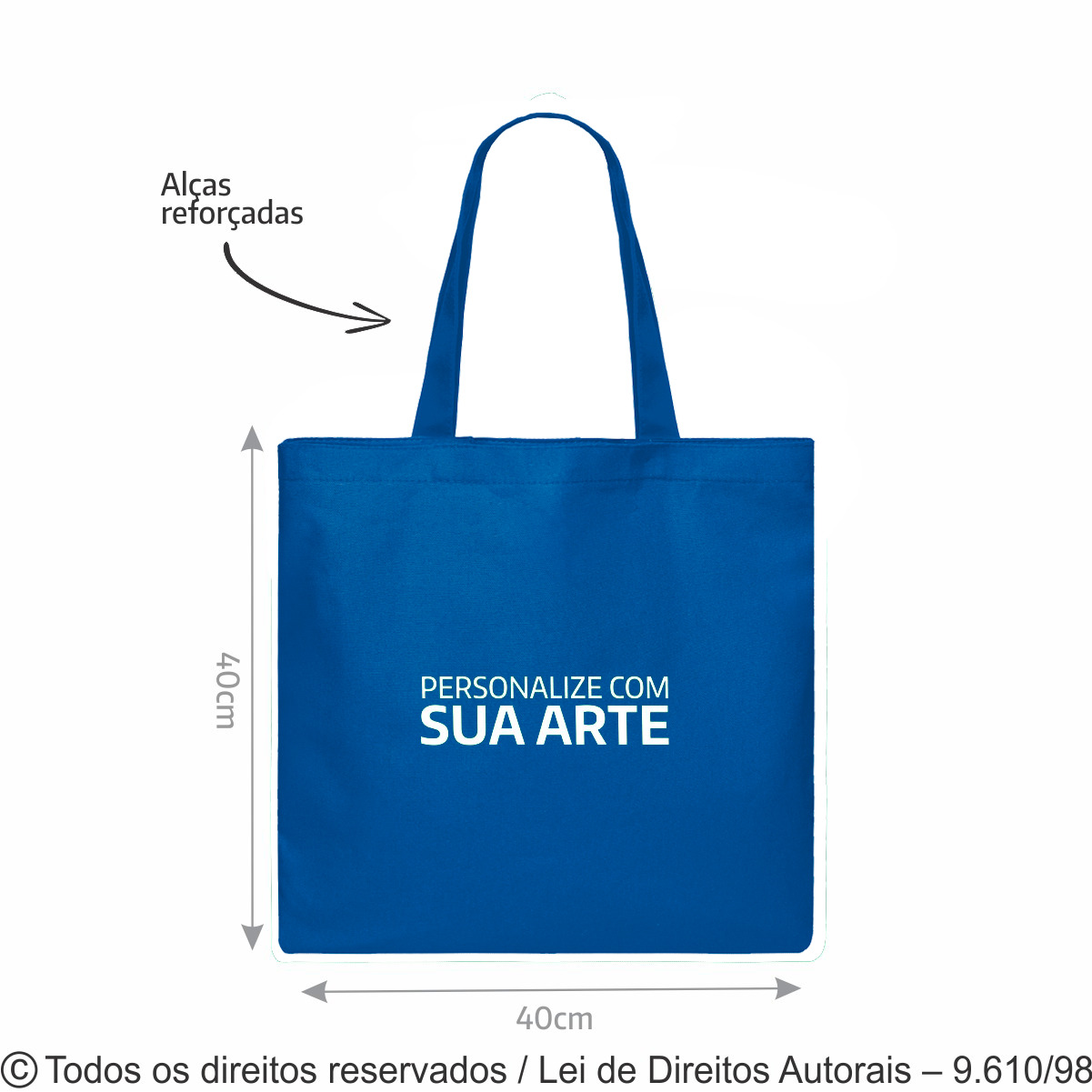5N SACOLA DE NYLON 600G 40X40CM AZUL ROYAL