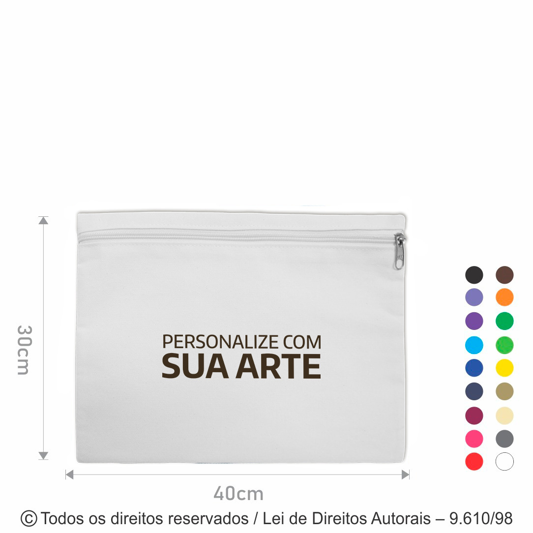 SM262N PASTA COM ZIPER DE NYLON 600G 40X30CM BRANCO