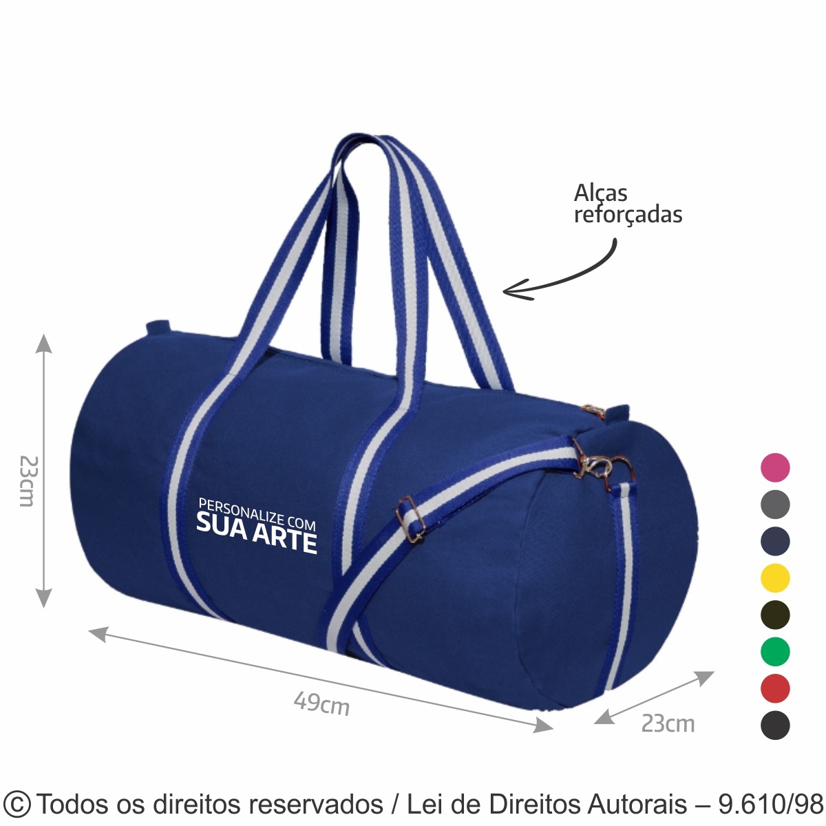 250LCFC BOLSA DE LONA COLORIDA 240G 49X23X23CM AZUL ROYAL