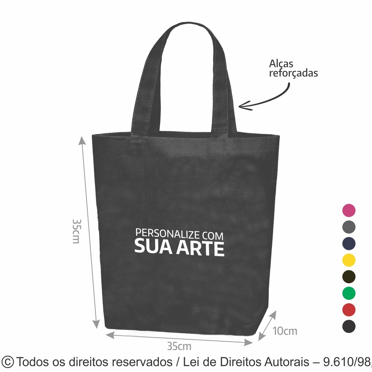 24LC SACOLA DE LONA 240G 35X35X10CM CINZA ESCURO