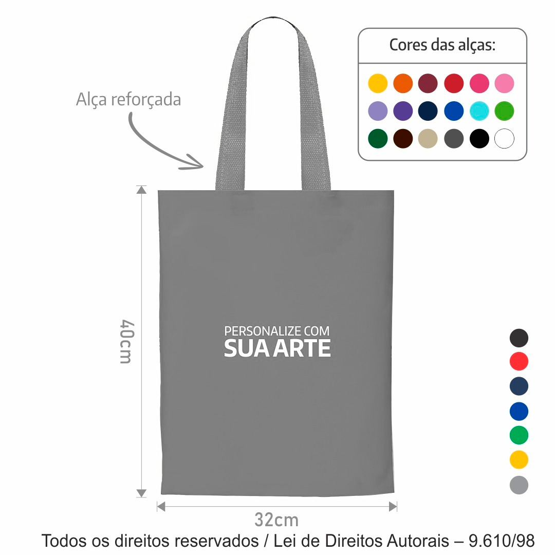 20T2 SACOLA DE TNT 60G 32X40CM CINZA CLARO