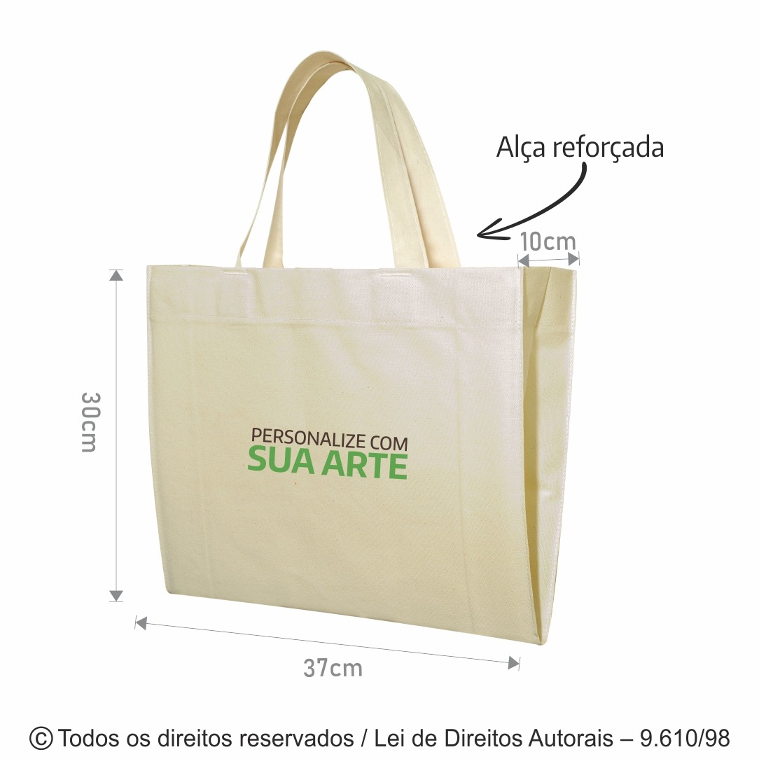 29A SACOLA DE ALGODAO 160G 37X30X10CM NATURAL