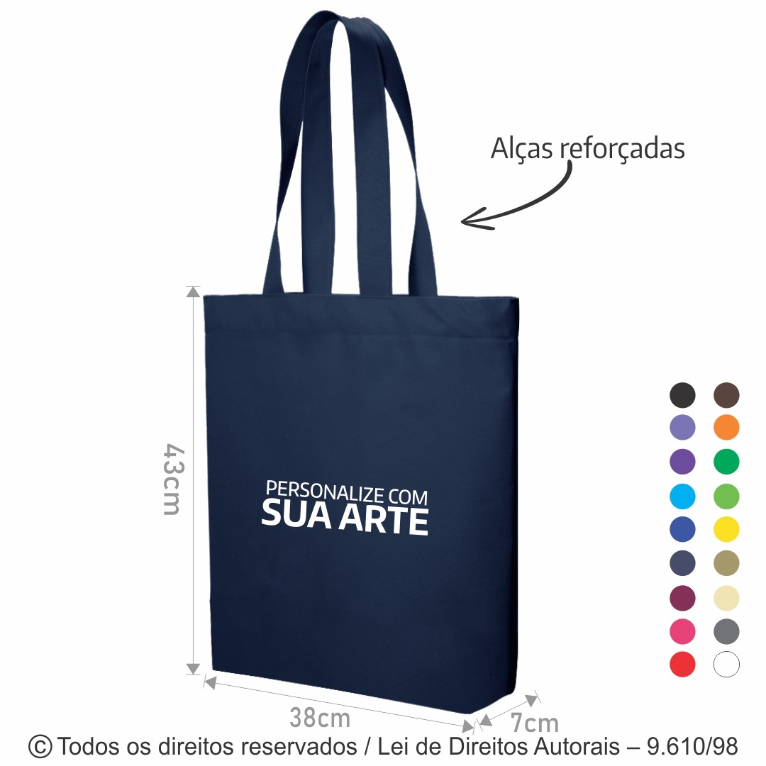 SM468 SACOLA DE NYLON 600G 38X43X7CM AZUL MARINHO