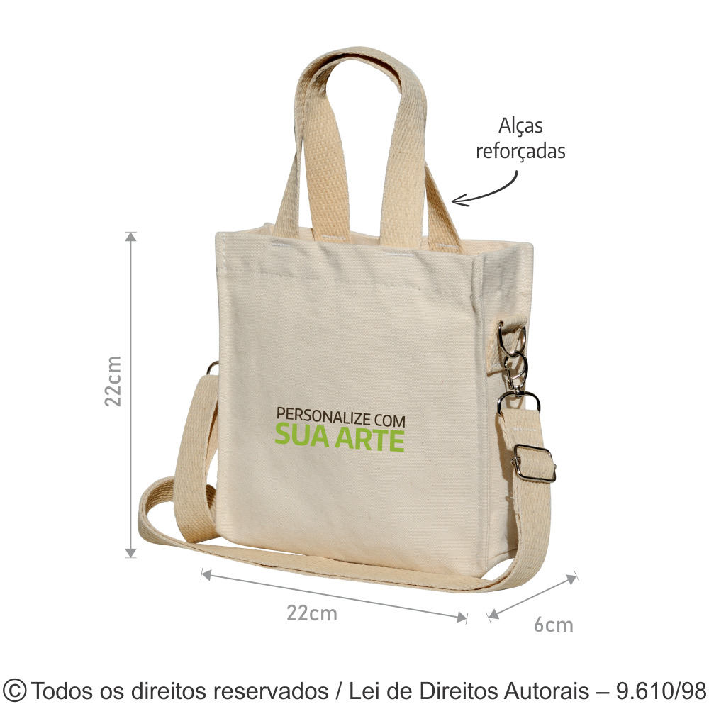 299LP MINI BAG DE LONA 410G 22X22X6CM NATURAL