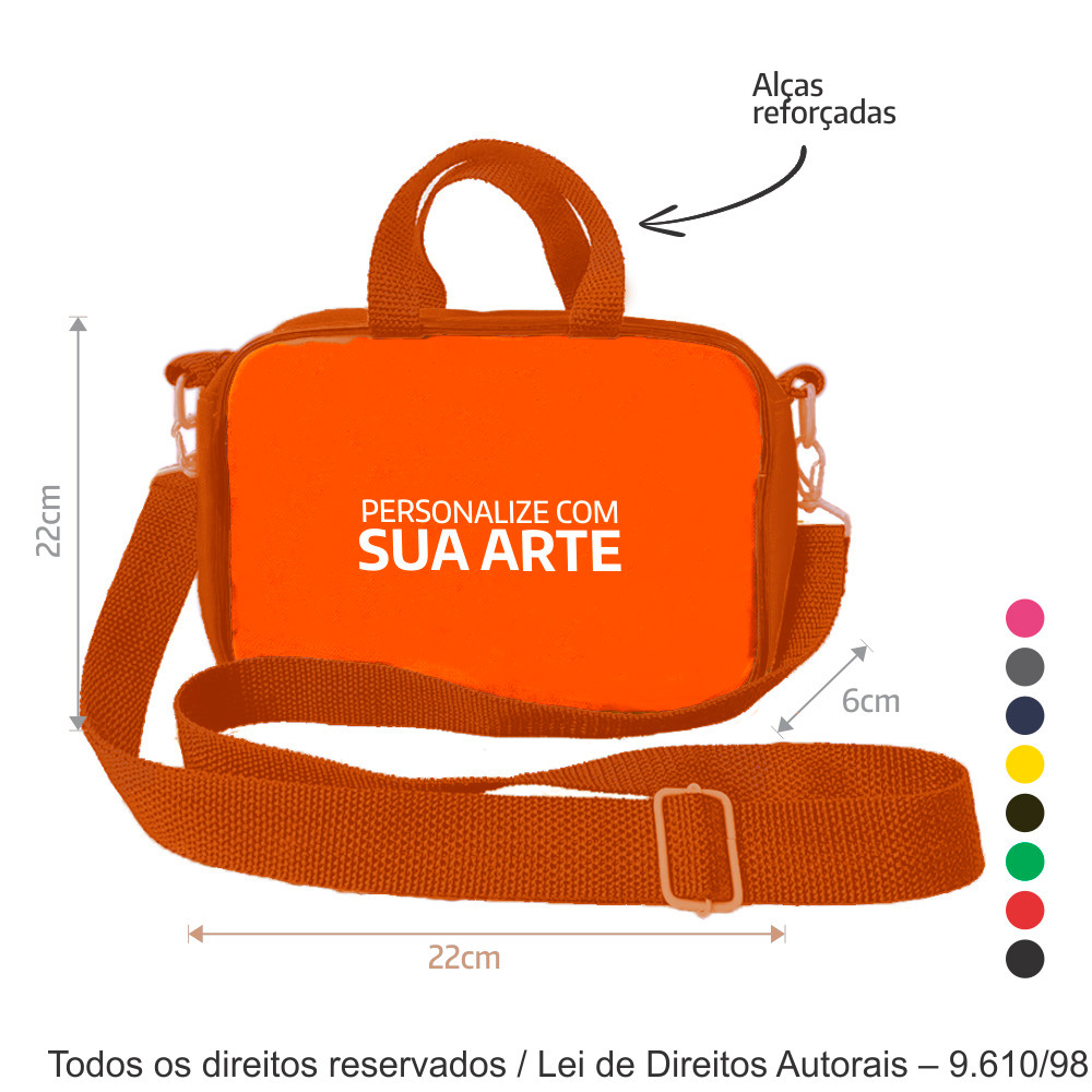 SM549 SHOULDER BAG DE LONA COLORIDA  240G 22X16X6CM LARANJA