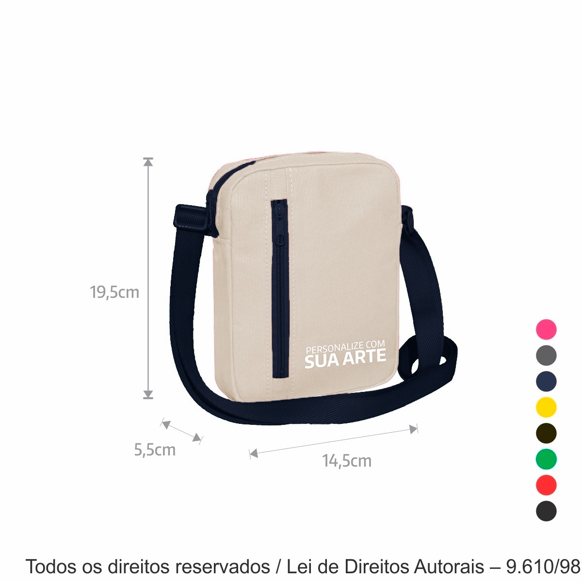 269LP SHOULDER BAG DE LONA 410G 14,5X19,5X5,5CM CRU COM AZUL MARINHO