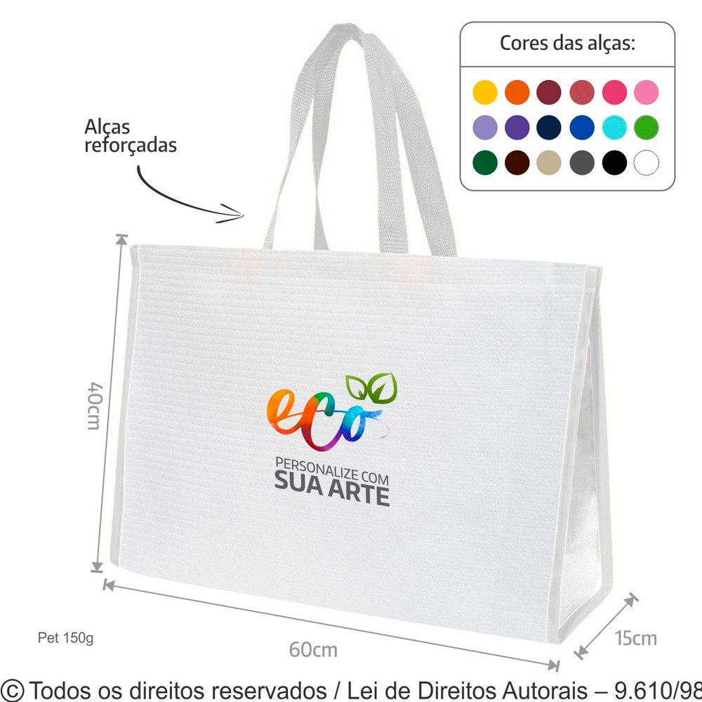 107PFC SACOLA DE PET 150G 60X40X15CM BRANCO