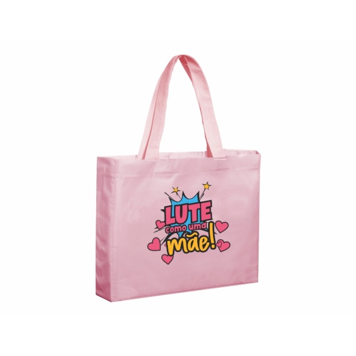 27LC SACOLA DE LONA COLORIDA 33X33X8CM ROSA BEBÊ
