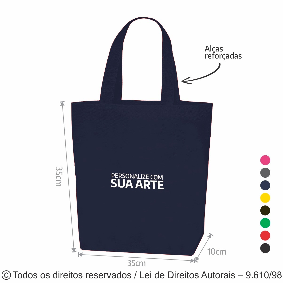 24LC SACOLA DE LONA 240G 35X35X10CM AZUL MARINHO