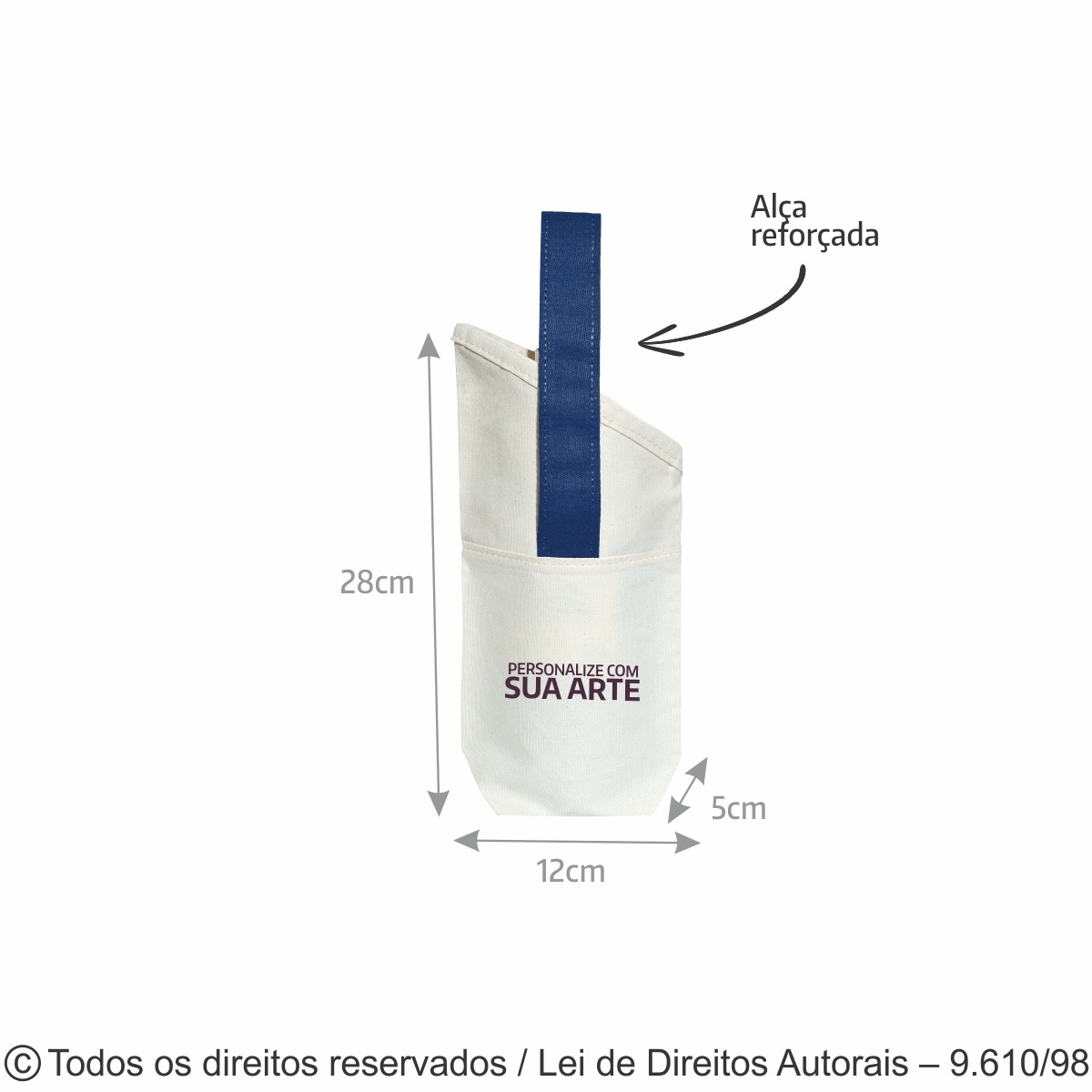 410L PORTA VINHO DE LONA 240G 12X30X5CM NATURAL COMAZUL ROYAL