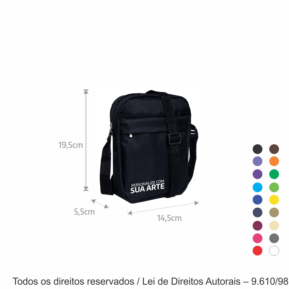 271N SHOULDER BAG DE NYLON 600G 14X19X5CM PRETO