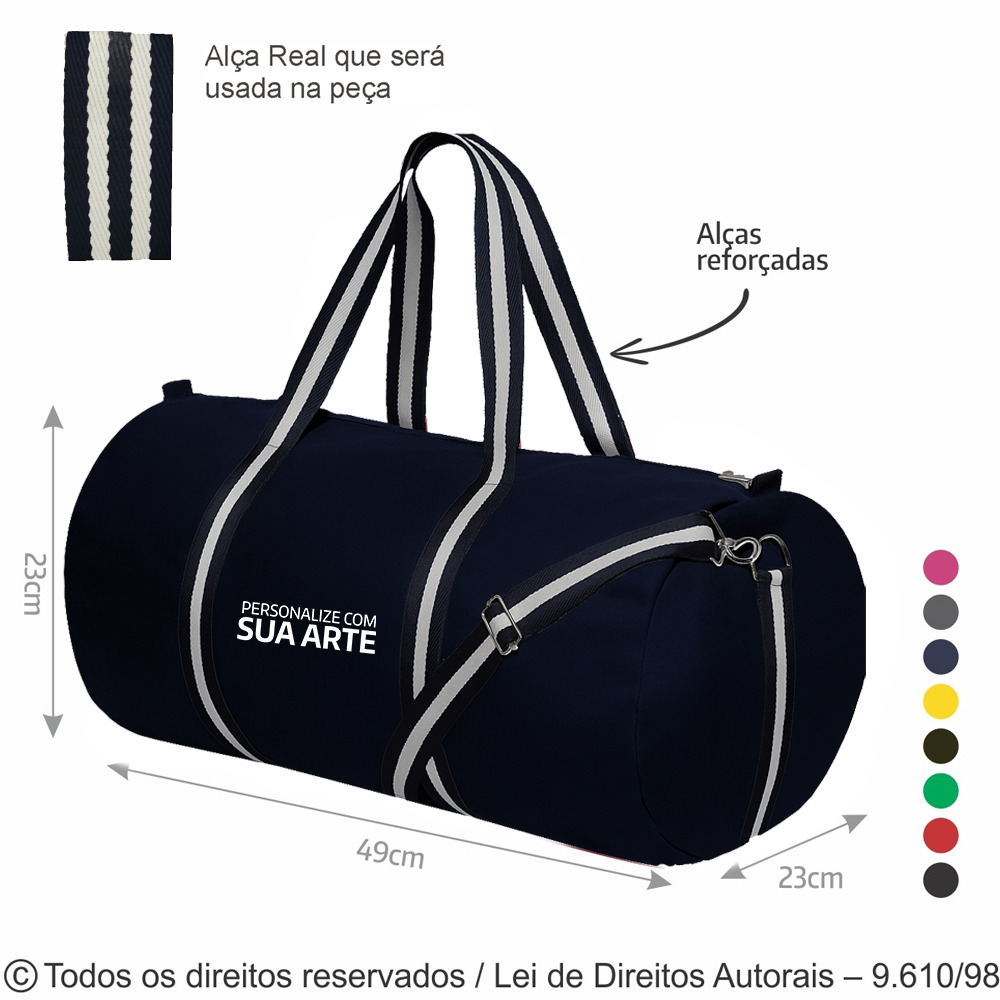 250LCFC BOLSA DE LONA COLORIDA 240G 49X23X23CM AZUL MARINHO