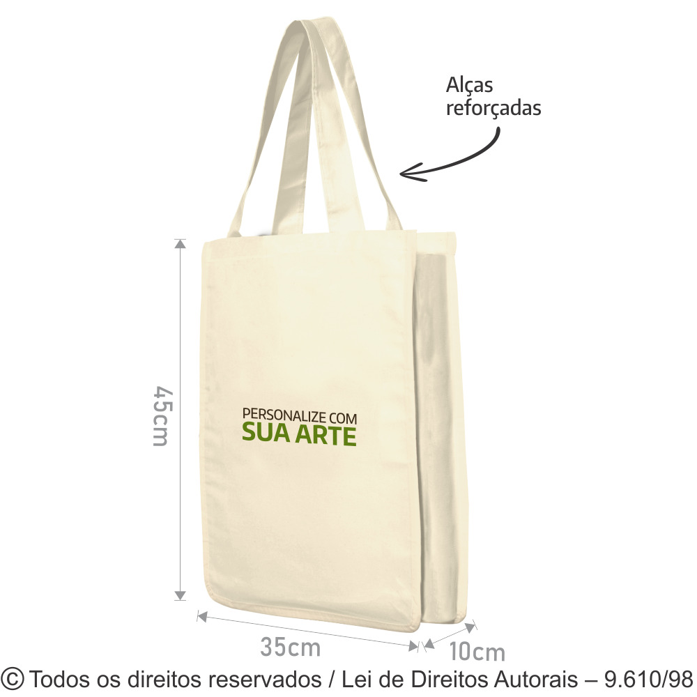 SM574 SACOLA DE LONA 35X45X10CM NATURAL