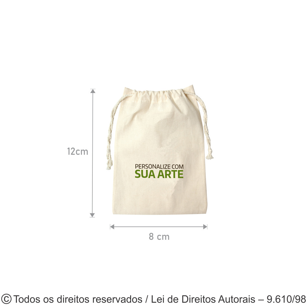 296A ORGANIZADOR DE ALGODAO 160G 8X12CM NATURAL