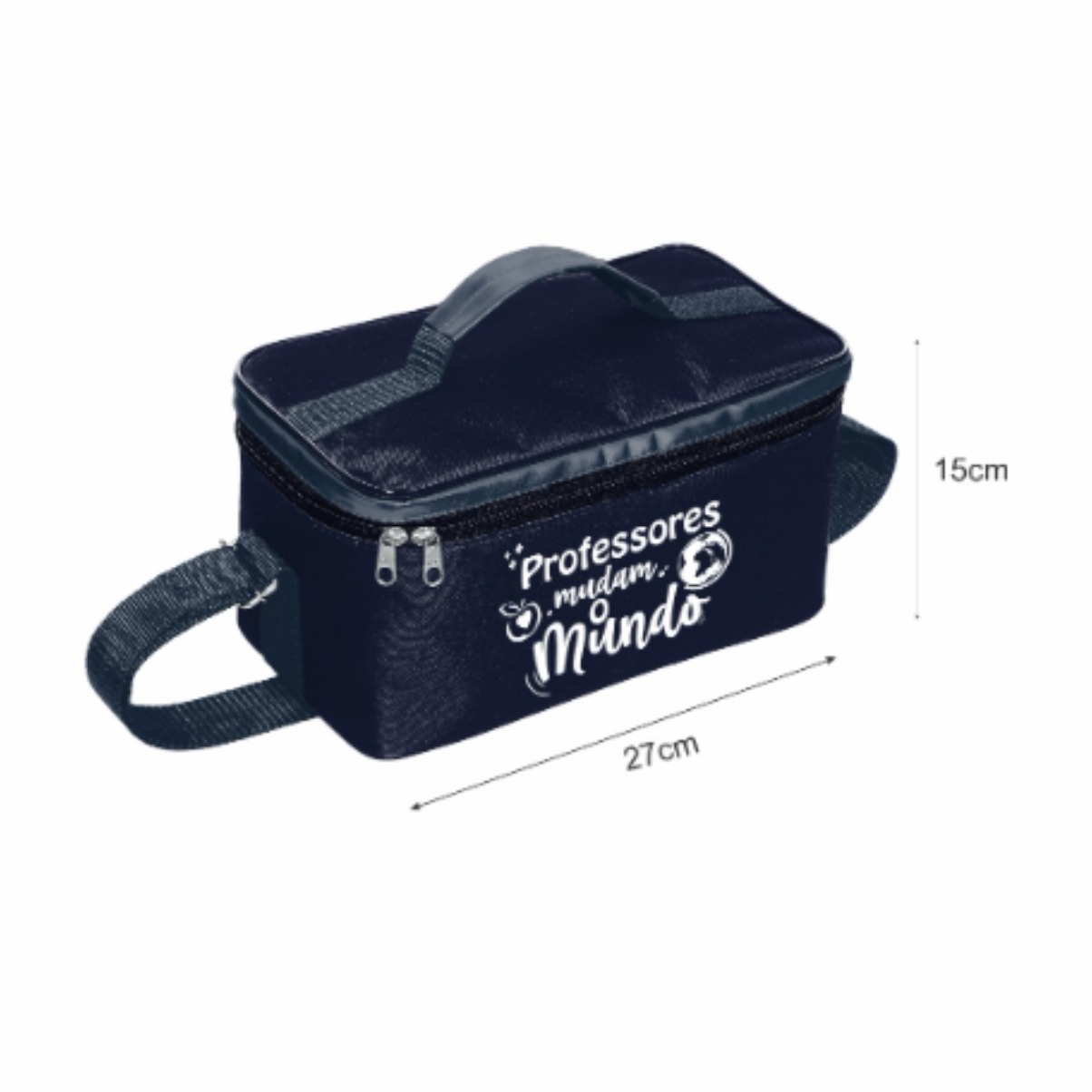 176N BOLSA TERMICA 6,5 LITROS EM NYLON 600G 27X15X16CM AZUL MARINHO