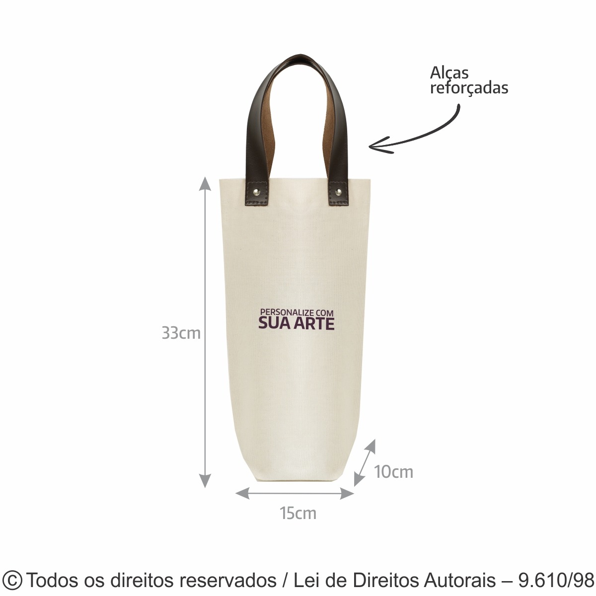 406L PORTA GARRAFA PARA ESPUMANTE DE LONA 240G 15X33X10CM NATURAL