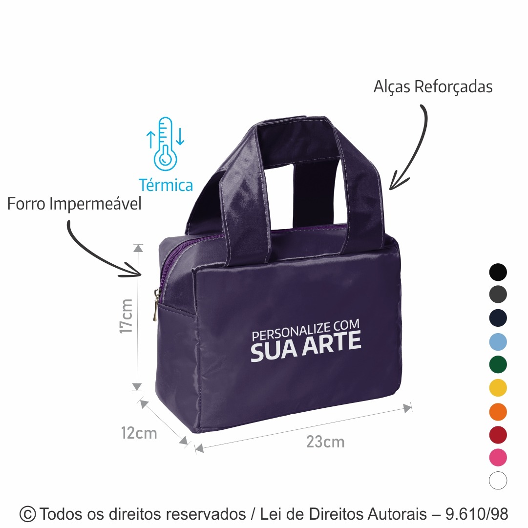 210N BOLSA TERMICA 4,6 LITROS EM NYLON 70 PVC 23X17X12CM ROXO