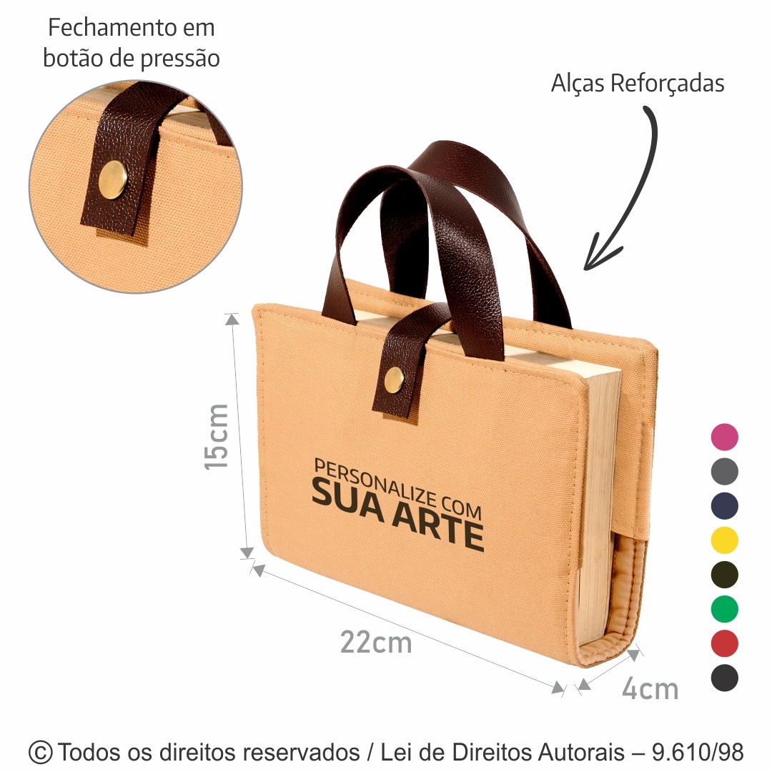 211LC PORTA BILBLIA EM LONA COLORIDA 32X22CM CAQUI