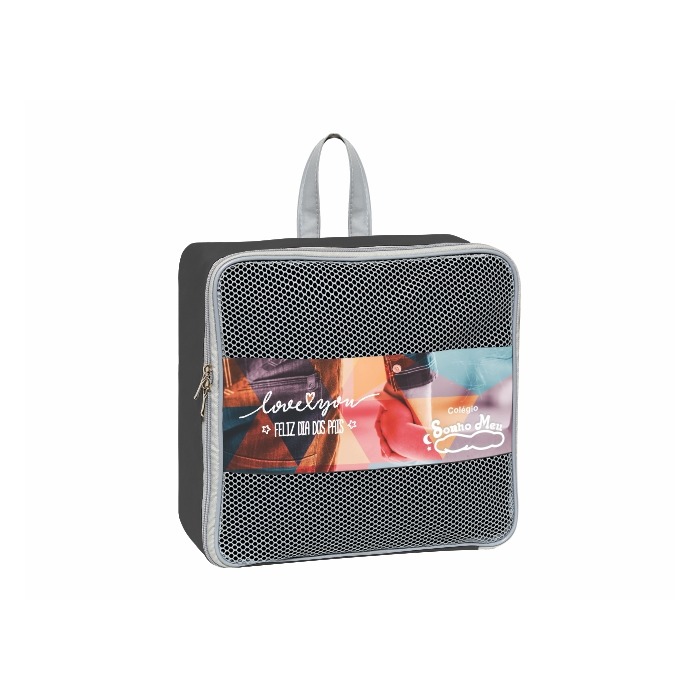 512NP ORGANIZADOR DE NYLON 600G 28X28X14CM CINZA ESCURO COM CINZA CLARO