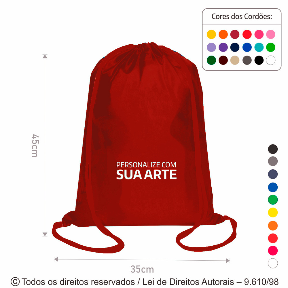 M33 MOCHILA DE NYLON 70 RESINADO 35X45CM VERMELHA