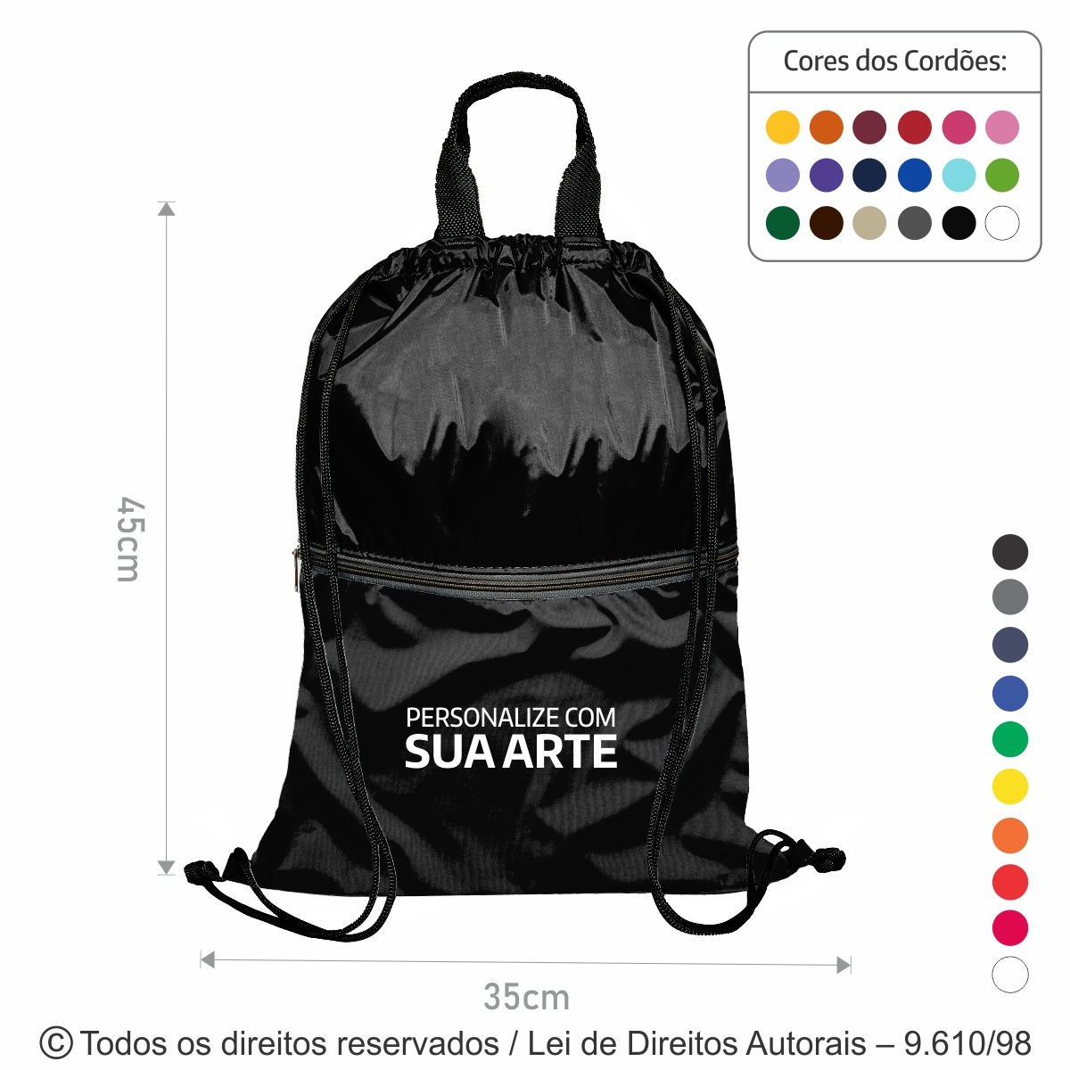 M8NR MOCHILA DE NYLON 70 RESINADO 35X45CM PRETO