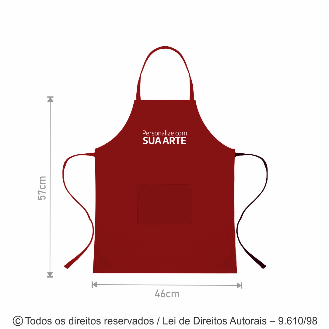 AV9OX AVENTAL MINI CHEF C/BOLSO DE OXFORD 46X57CM VERMELHO
