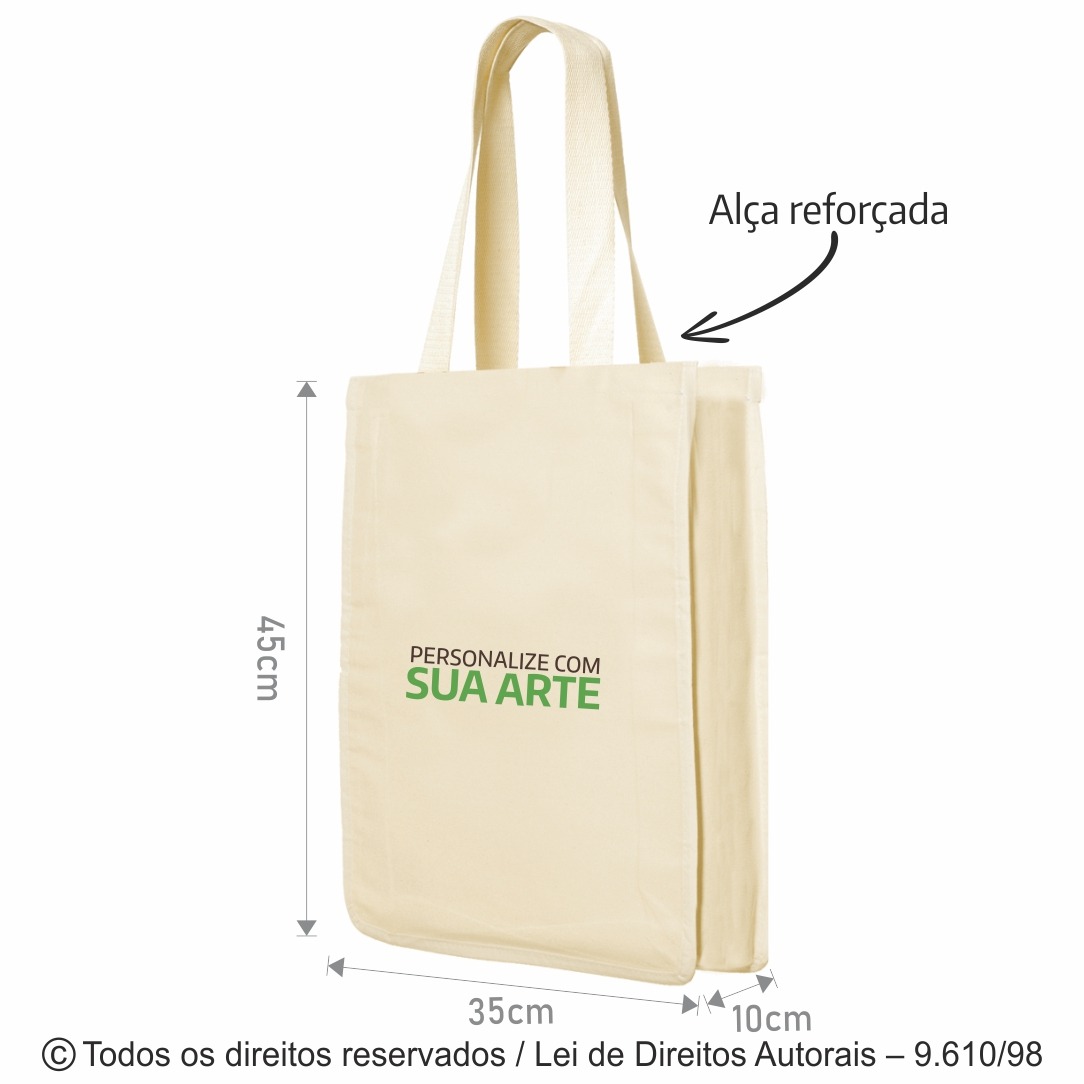 8L SACOLA DE LONA 35X45X10CM NATURAL
