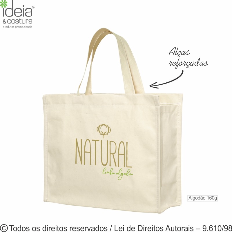 31A SACOLA DE ALGODAO 160G  35X35X10CM NATURAL