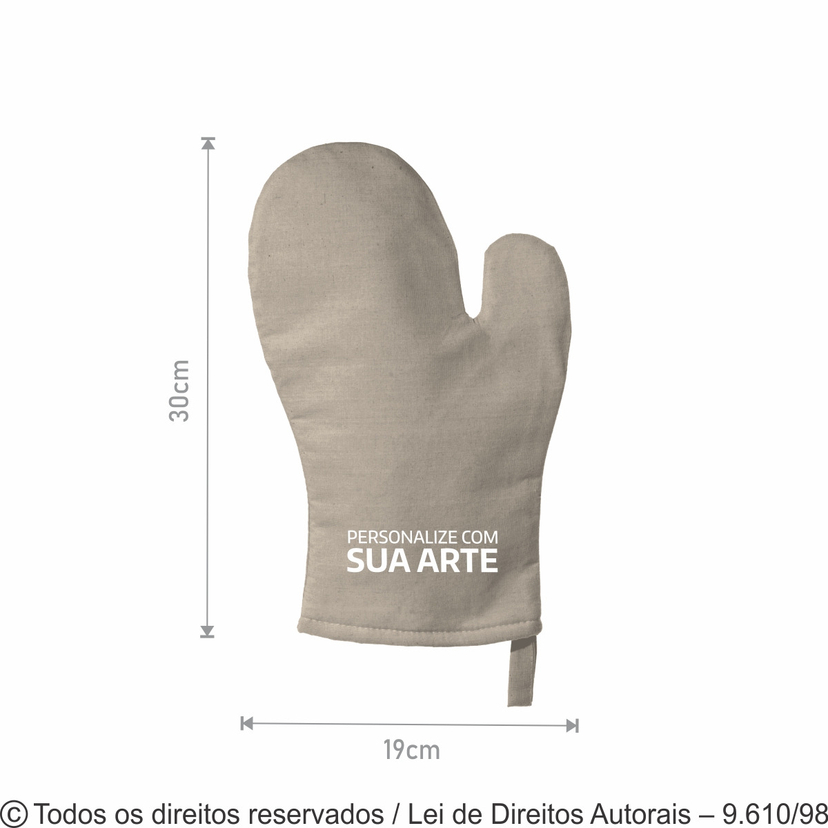 SM560 LUVA DE COZINHA DE BRIM 19X30CM BEGE