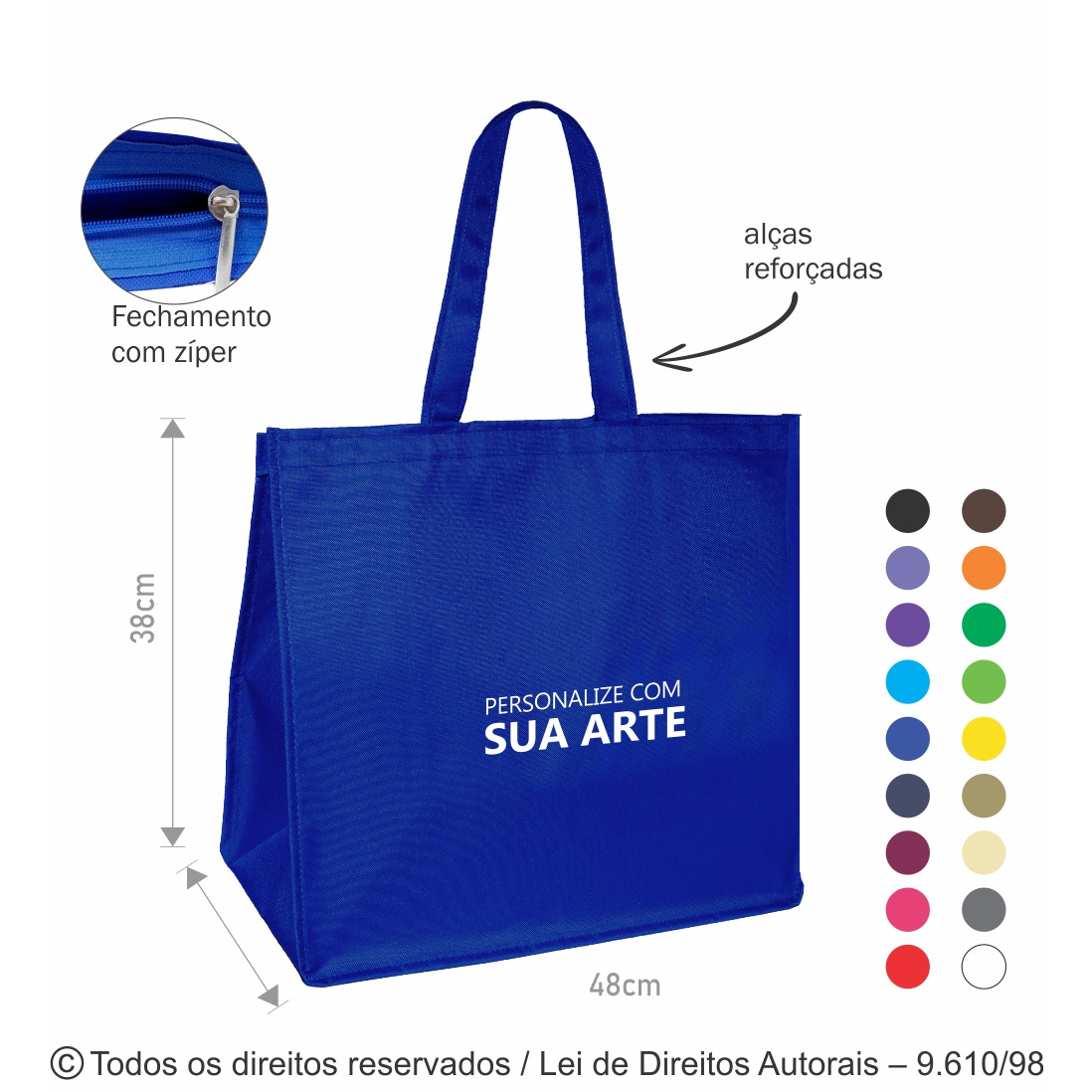 318N SACOLA DE NYLON 600G 48X38X24CM AZUL ROYAL