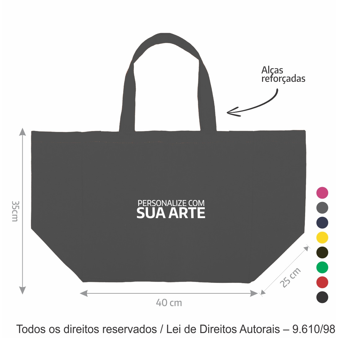 321LC SACOLA DE LONA COLORIDA 240G 40X35X25CM CINZA ESCURO