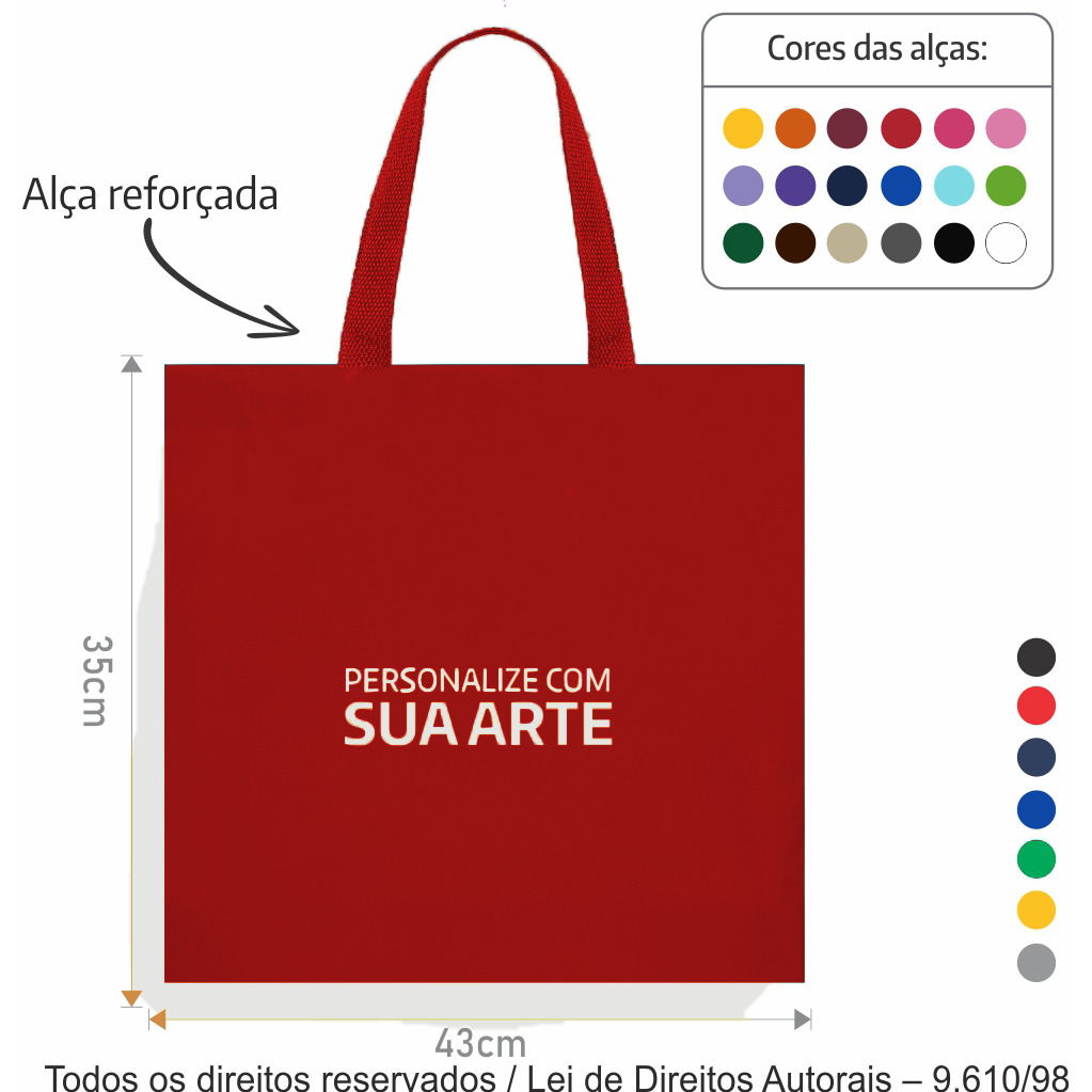 126T2 SACOLA DE TNT 60G 43X40CM VERMELHO