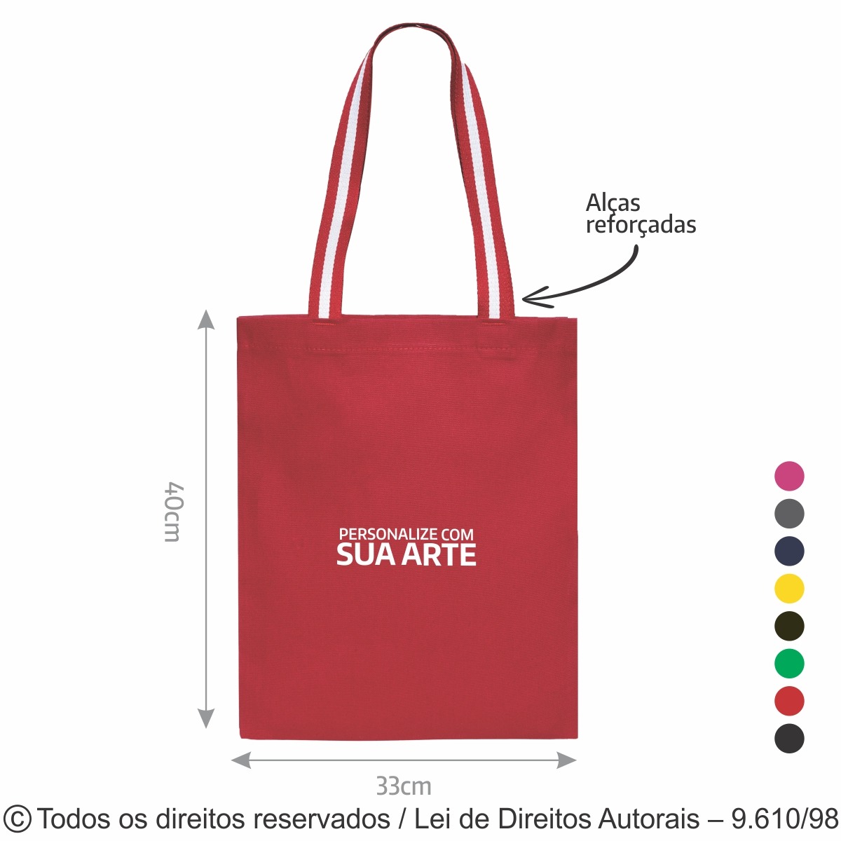 061LC SACOLA DE LONA COLORIDA 33X40CM VERMELHO