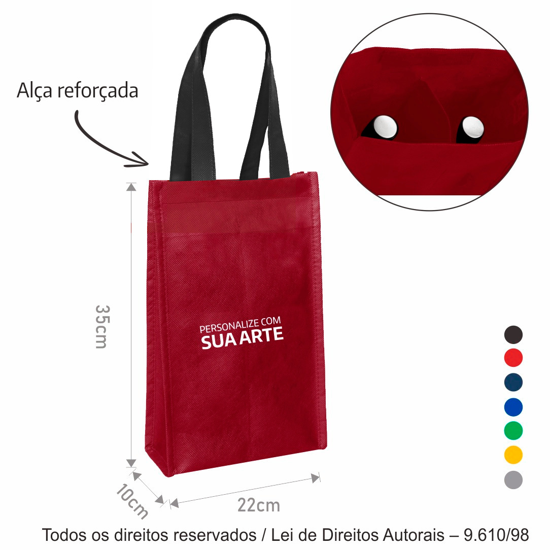 422T PORTA VINHO 2 GARRAFAS TNT 80G 22X35X10CM VINHO COM PRETO