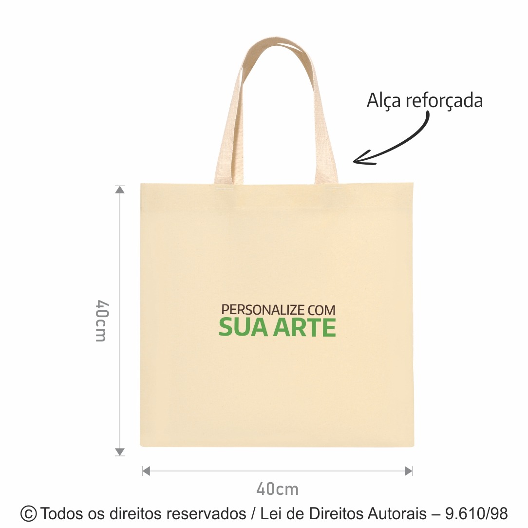 5L SACOLA DE LONA 240G 40X40CM NATURAL