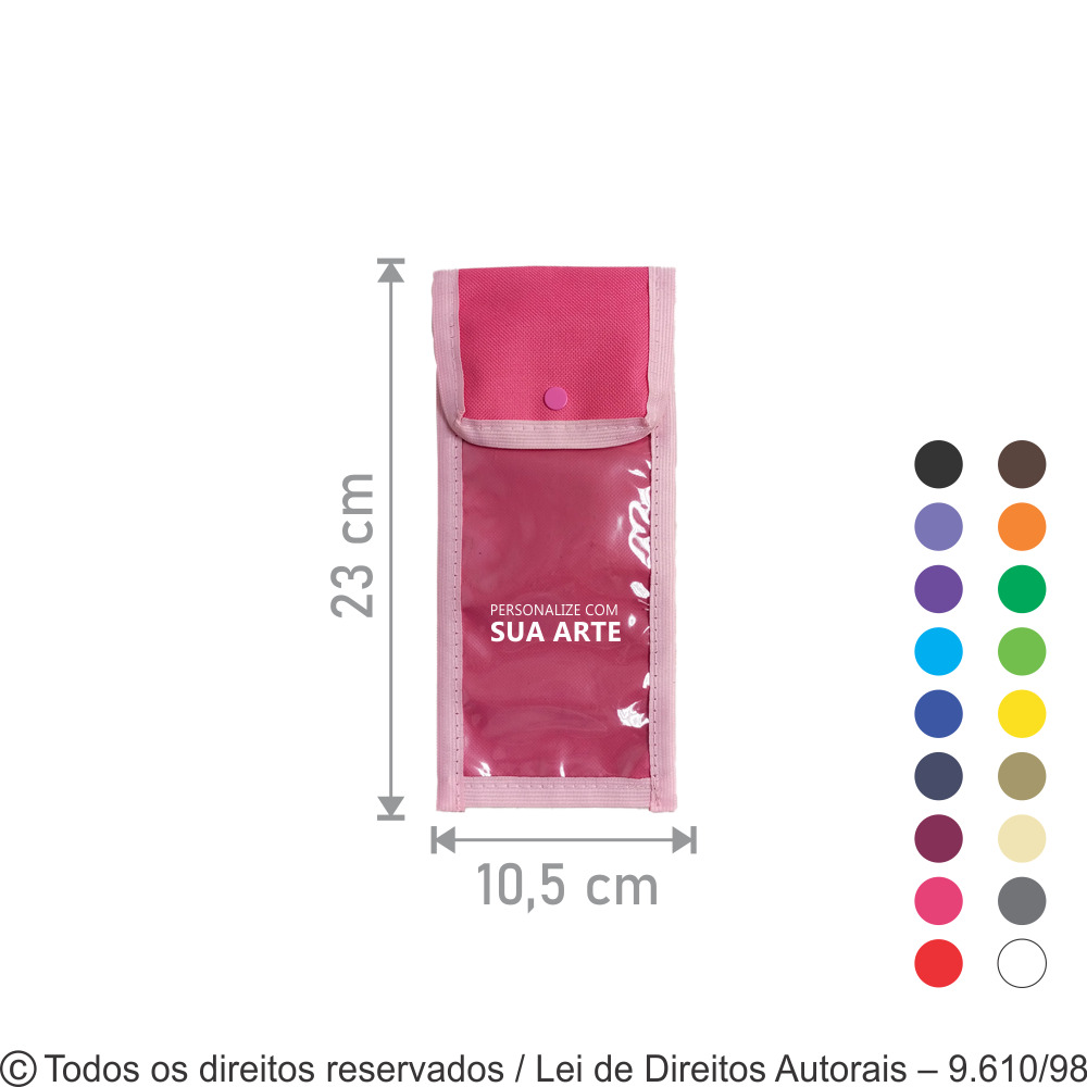 292N PORTA KIT HIGIENE DE NYLON 600G 10X23CM PINK COM ROSA